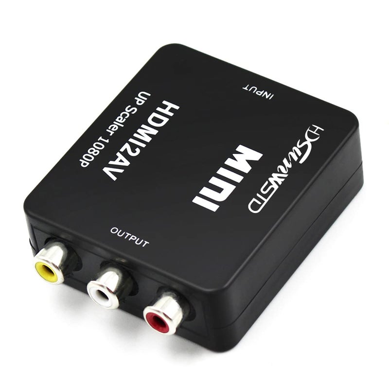 HDSUNWSTD HDMI to RCA 1080P HDMI to AV 3RCA CVBs Composite Video Audio Converter Adapter Supporting PAL/NTSC with USB Charge Cable-Black - Image 5